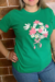 T-shirt verde bandeira estampa Flor - comprar online