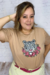 T-SHIRT PLUS SIZE CAPUCCINO ESTAMPA TIGRE