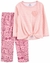 Pijama Infantil Carter's Menina 2pçs com Calça em Fleece e Camisa Manga Longa de Algodão Rosa na internet