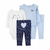 Conjunto Infantil Carter's 4pçs Bebê Menina Body Manga Longa, Camisa e Calças Azul - comprar online