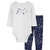 Conjunto Infantil Carter's 4pçs Bebê Menina Body Manga Longa, Camisa e Calças Azul - Lean Import