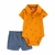 Conjunto Infantil Carter's 2pçs Body com Gola Polo e Shorts Jeans Macio na internet