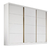 Roupeiro Bergamo 100% MDF Branco com 03 Portas Deslizantes Frisadas