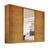 Roupeiro Bergamo 100% MDF Nature com 03 Portas Deslizantes Frisadas e Espelho