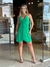 Vestido De Georgette Verde Curto Com Franzido - loja online