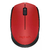 Mouse óptico inalámbrico Logitech M170 de color rojo, visto desde arriba.