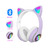 Auriculares Bluetooth PartyCAT con orejas de gato y luces LED de colores