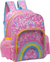 Mochila Escolar Arco Iris Infantil Grande Meninas De Costas