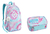 Kit Mochila Estojo Feminina Juvenil Escolar Tie Dye Grande