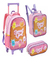 Kit Mochila De Rodinha Infantil Meninas Escolar Sorvete G - loja online