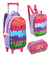 Kit Mochila De Rodinha Infantil Meninas Escolar Sorvete G