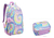 Imagem do Kit Mochila Estojo Feminina Juvenil Escolar Tie Dye Grande