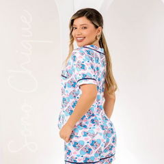 Pijama Americano Curto - Stitch Corações