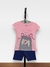 Conjunto infantil feminino ursinho rosa