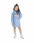 Vestido Infantil Feminino em Moletom Leve com Lurex e Pelo Sherpa