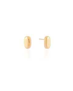 Brinco Oval Liso 1.2 cm Dourado