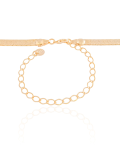 Choker Malha Fita 5 mm Dourada - Topazzi Semijoias