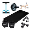 Kit aeróbico caneleira de 3kg + halter de 2kg + colchonete + Roda +Extensor+Corda