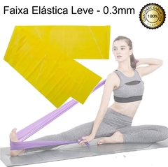 Kit 5 Faixa Elástica Leve Tipo Thera Band Latex 1mt Amarelo