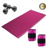 Kit Colchonete De Academia +halter 3 kg + Caneleira 5kg Cor:Rosa