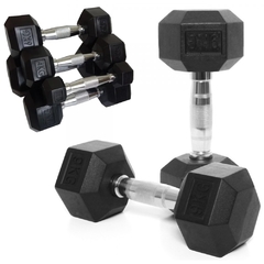 Dumbell Injetado Sextavado Pegada Cromada 1kg A 10kg+suporte - Cheers Fitness