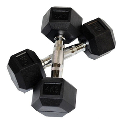 Dumbell Injetado Sextavado Pegada Cromada 1kg A 10kg+suporte - loja online