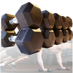 Kit Dumbbell Sextavado Injetado c/ 10 Pares + Suporte na internet