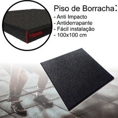 Piso Academia Emborrachado Preto Anti Impacto 100x100 Cm na internet