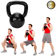 Kettlebell De Ferro Revestido 12 Kg Para Musculação Em Casa - cheers Fitness