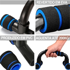 Apoio Barra Fixo P/ Flexão Suporte Chão + Kit elástico 5vias - loja online