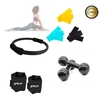 Kit Yoga Pilates Anel + Halter + Kit Faixa + Caneleira 1 Kg