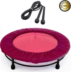 Jump Rosa Profissional Mini Cama Elástica +corda +capa Rosa