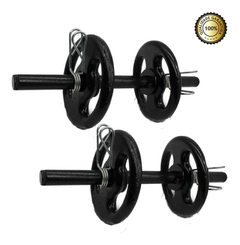 Kit Par De Halter 40cm C/presilha + 10kg Anilha Emborrachada - Cheers Fitness