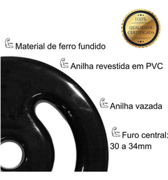 Kit Par De Halter 40cm C/presilha + 12kg Anilha Emborrachada - Cheers Fitness