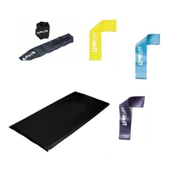 Kit Colchonete + Tornozeleira 3 Kg + Kit Mini Band L,m,ef Cor:Preto