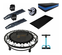 Kit Mini Jump+colchonete+extensor+caneleira 2 E 3kg + Step