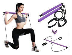 Kit Funcional Treino Pilates Yoga Extensor Barra Elástico