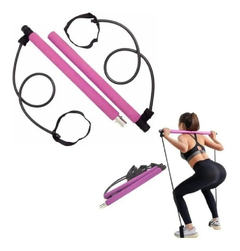 Kit Funcional Treino Pilates Yoga Extensor Barra Elástico - cheers Fitness