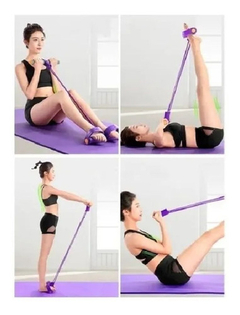 Extensor Elástico Para Treino Em Casa C/ Apoio Nos Pés - cheers Fitness