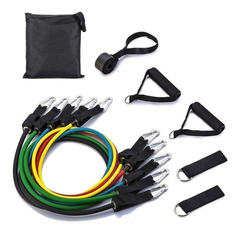 Kit Elásticos Extensores Tubing Com 5 Resistência 11 Peças