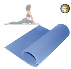 Tapete Em Eva Mat Para Yoga Pilates 180 X 60 Cm X 5mm Cor:Azul