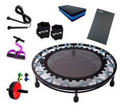 Jump + Roda + Extensor c apoio + Corda + Caneleira 2 kg + Caneleira 3 kg + Step + Colchonete