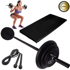 Kit Completo Body Pump C/barra E 20kg + Colchonete + Corda - comprar online