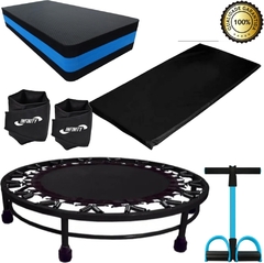 Kit Aeróbico Mini Jump + colchonete + Extensor + Step + Caneleira 3KG