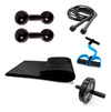 Kit aeróbico halter de 3kg + colchonete + Roda + Corda + Extensor c/ apoio