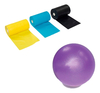 Kit 3 Faixas Elásticas Thera Band + Bola De Pilates 25cm