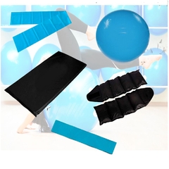 Kit Pilates Colchonete + Faixa Elástica Média + Mini Band Média + Bola Suiça 65 + Caneleira 2 kg