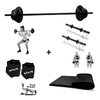 Kit Body Pump - Barra + 10 Kg De Anilhas Emborrachadas + caneleira 4 kg + colchonete