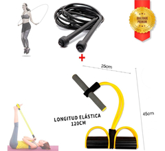 Extensor com apoio + Corda Profissional + mini band Médio - comprar online