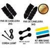 Kit Mini Band + Par De Caneleira 2 e 3 Kg + Halter 3 kg + Corda